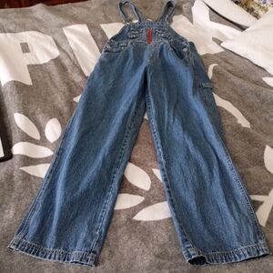 Vintage Y2K Bibs Overalls Distressed Flare Wide Leg 8 M